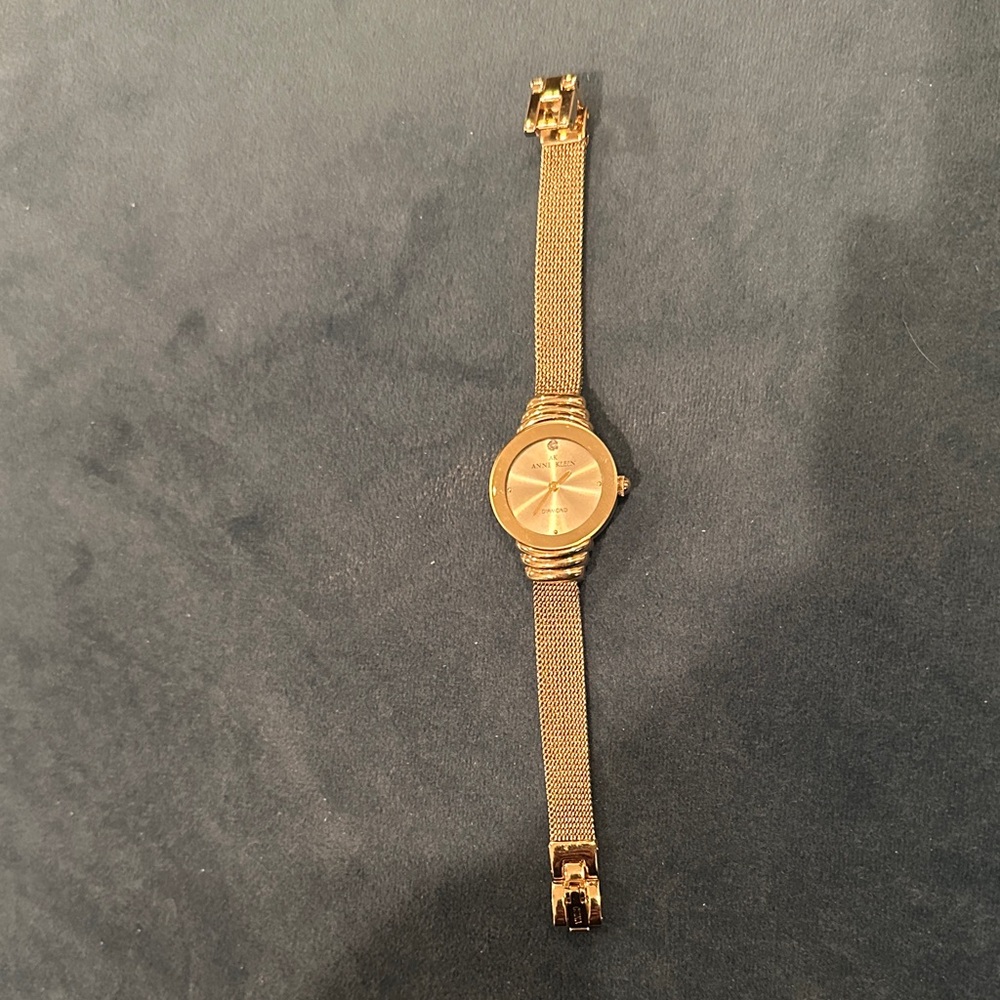 Anne Klein Gold-Tone Mesh Bracelet Watch